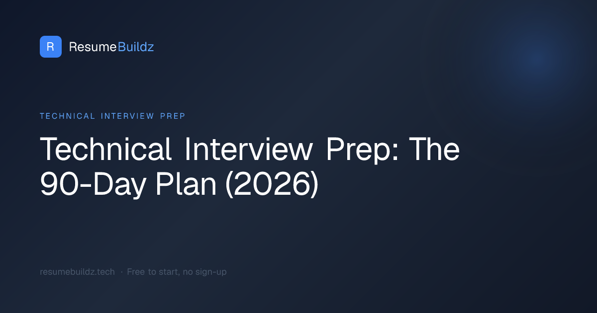 Technical Interview Prep: The 90-Day Plan (2026) | ResumeBuildz