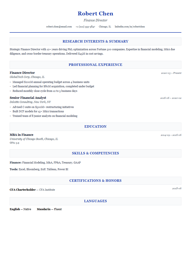 Academic template preview