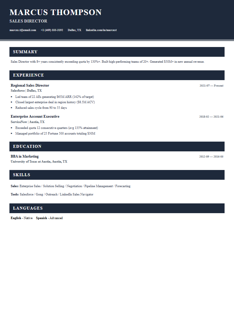 Bold template preview