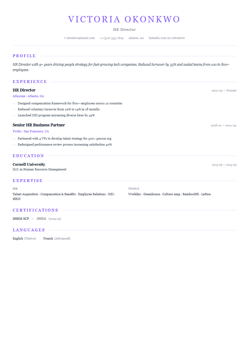 Elegant template preview