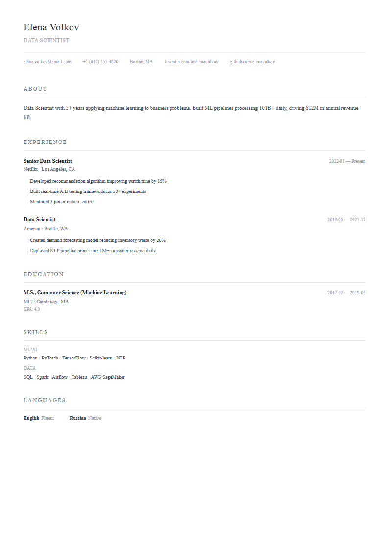 Nordic template preview